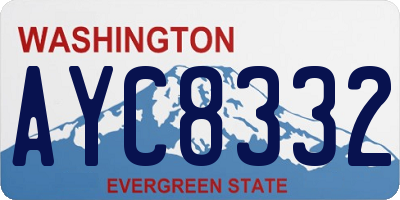 WA license plate AYC8332