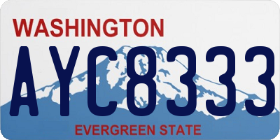 WA license plate AYC8333