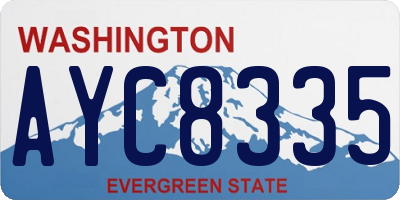 WA license plate AYC8335
