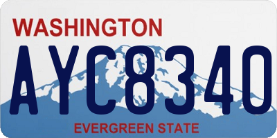 WA license plate AYC8340