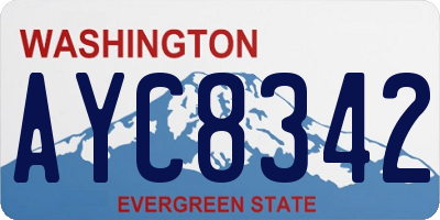 WA license plate AYC8342