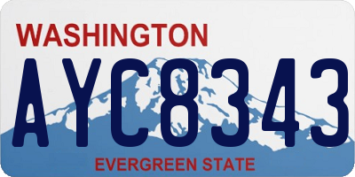 WA license plate AYC8343