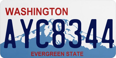WA license plate AYC8344