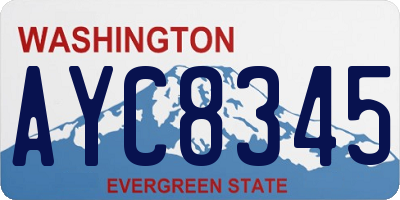 WA license plate AYC8345