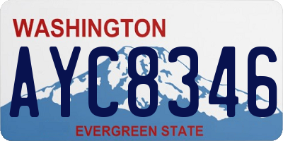 WA license plate AYC8346