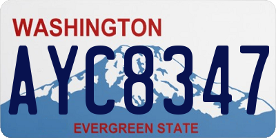 WA license plate AYC8347