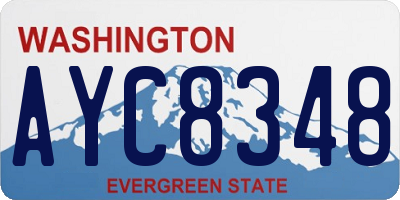 WA license plate AYC8348