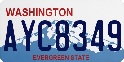 WA license plate AYC8349