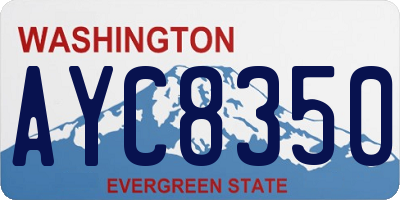 WA license plate AYC8350