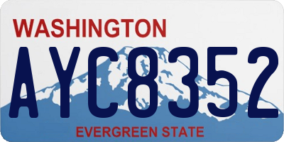 WA license plate AYC8352