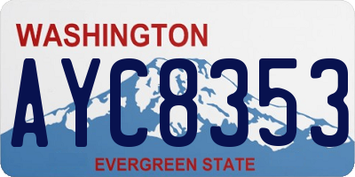 WA license plate AYC8353