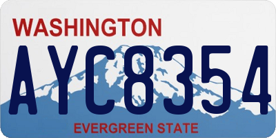 WA license plate AYC8354
