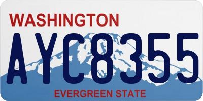 WA license plate AYC8355