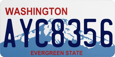 WA license plate AYC8356