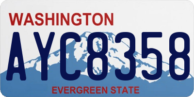 WA license plate AYC8358