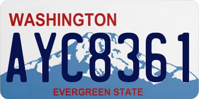 WA license plate AYC8361