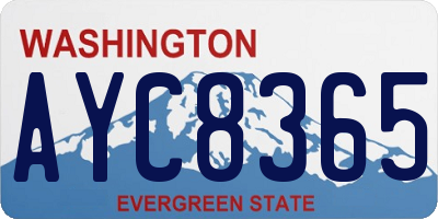 WA license plate AYC8365