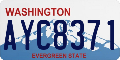 WA license plate AYC8371