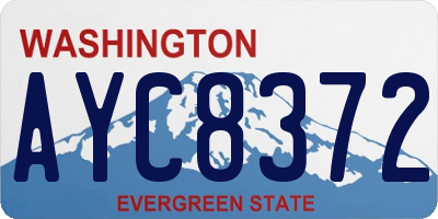 WA license plate AYC8372