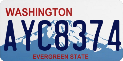 WA license plate AYC8374