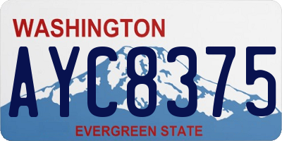 WA license plate AYC8375