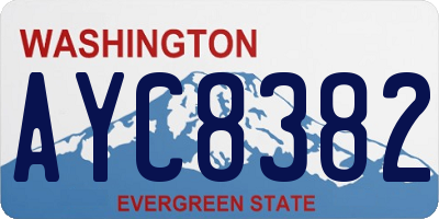 WA license plate AYC8382