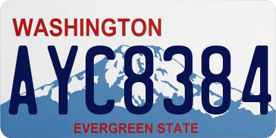 WA license plate AYC8384