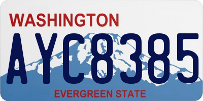 WA license plate AYC8385
