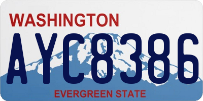 WA license plate AYC8386