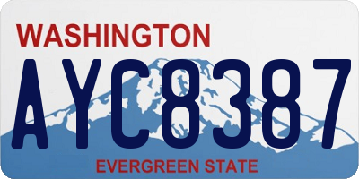WA license plate AYC8387