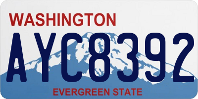 WA license plate AYC8392