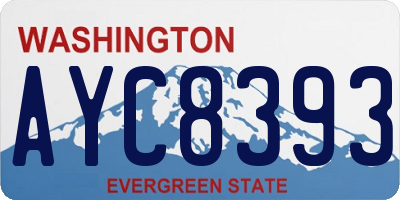 WA license plate AYC8393