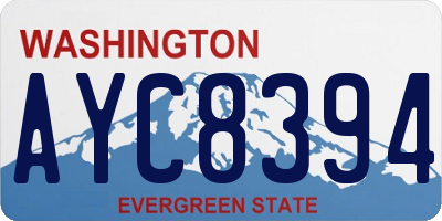 WA license plate AYC8394