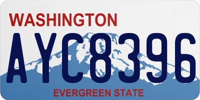 WA license plate AYC8396