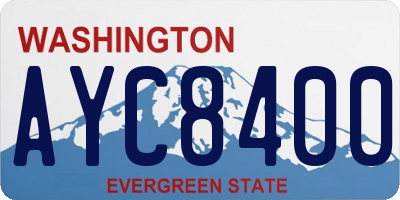 WA license plate AYC8400