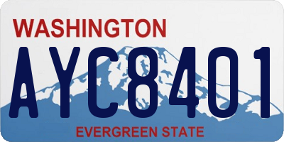 WA license plate AYC8401