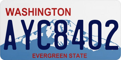 WA license plate AYC8402