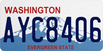 WA license plate AYC8406