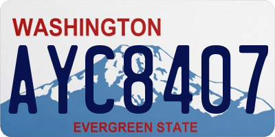 WA license plate AYC8407