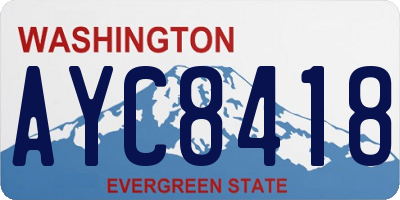 WA license plate AYC8418