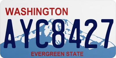 WA license plate AYC8427