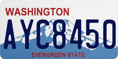 WA license plate AYC8450