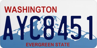 WA license plate AYC8451