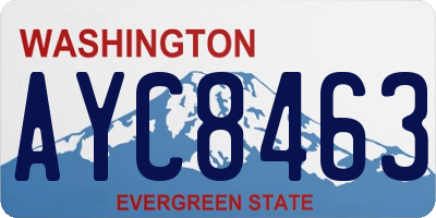 WA license plate AYC8463