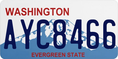 WA license plate AYC8466