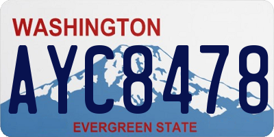 WA license plate AYC8478