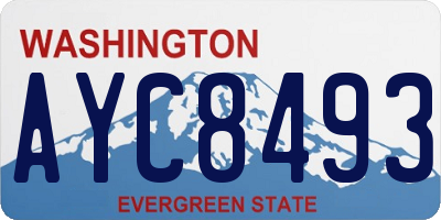 WA license plate AYC8493