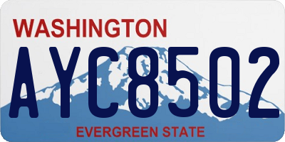 WA license plate AYC8502