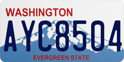 WA license plate AYC8504