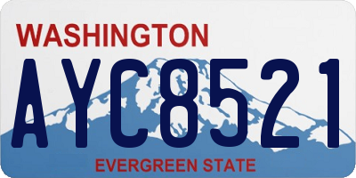 WA license plate AYC8521